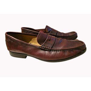 Florsheim Burgundy Leather Slip On Penny Loafer Moc Toe Dress Shoes Men's 12D US